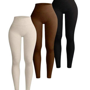 Leggings pour femmes, ajustés, 100% coton molletonné, premium, chauds, extensibles, confortables, décontractés, tendance, élégants, durables, pour l'hiver - Product Image 5