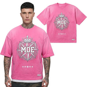 Camiseta de Algodón con Degradado Rosa para Hombre, Estilo Urbano, Estampado Gráfico, Fabricante de Ropa Personalizada - Product Image 1