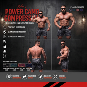 Shorts de compression pour hommes à taille élastique, imprimé camouflage, shorts de base, shorts de yoga grande taille pour hommes, shorts moulants en Spandex et Polyester - Product Image 3