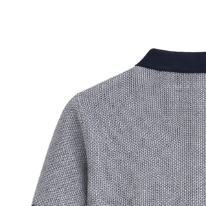 Polo en maille nid d'abeille pour homme, manches courtes, coton premium texturé, col contrastant, coupe ajustée, décontracté et élégant, idéal pour l'été, vente en gros - Product Image 2