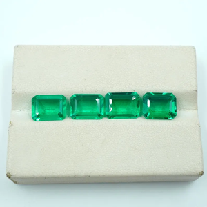 Esmeralda Verde Colombiana Cultivada en Laboratorio, Corte Esmeralda, 4.90 Ct (8x6mm) (4 Piezas) HAYAAT GEMS para Joyería, Modelo N-138 - Product Image 1