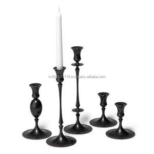 <b>Large</b> black iron <b>candle</b> holder with premium structure ideal for event centerpieces or home decorations - Product Image 2