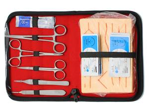 Kit de pratique de suture manuelle de précision pour étudiants en médecine, avec instruments de suture complets et coussinet de peau - Product Image 5