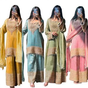 Traje Moderno de Dos Piezas con Bordado de Lentejuelas y Encaje en la Parte Superior e Inferior, Ideal para Fiestas - Product Image 1