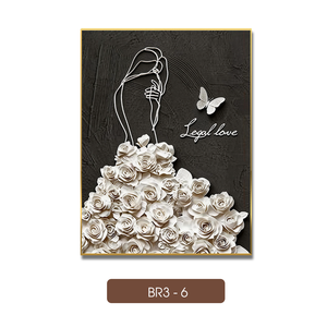 Peinture florale sur toile acrylique de haute qualité HALO pour femme, art mural en soie, œuvre d'art abstraite exquise, faite à la main, OEM ODM Vietnam - Product Image 1