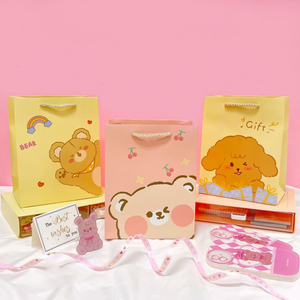 Bolsas de papel de regalo de animales lindos 26x12x32cm-Bolsas de compras de papel Kraft reciclables para fiesta, cumpleaños, embalaje al por menor (estilo 10) - Product Image 6