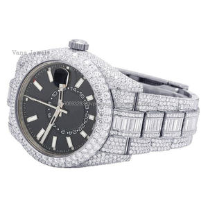 Haute qualité hommes Moissanite diamant montre-bracelet automatique exclusif luxe en acier inoxydable Hip Hop Style analogique entièrement glacé en vrac - Product Image 2