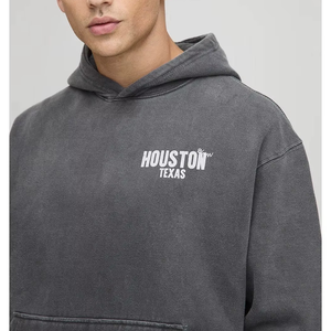 Sweat à capuche personnalisé pour homme, coupe oversize, effet délavé, sérigraphie, coupe carrée, sweats à capuche usés pour homme, vente en gros, personnalisables - Product Image 6