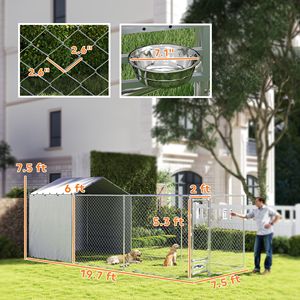 Gabbia per Cani XXL in Acciaio Inossidabile con Telaio in Alluminio per Allevamento - Product Image 5