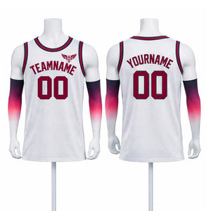 Camiseta de baloncesto con gradiente personalizado y mangas para hombre, uniforme de equipo sin mangas de malla, sublimación arcoíris, nombre y número personalizados - Product Image 4
