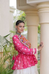 Último Diseño de Lehenga Choli para Navratri, Venta al por Mayor de Trajes Étnicos para Baile Garba, Ropa Festiva India, Chaniya Choli de Algodón al por Mayor - Product Image 4