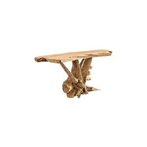 ARTERRA Premium Eco-Friendly Handmade Solid Wood <b>Rustic</b> Teak Root <b>Console</b> <b>Table</b> Live Edge Modern Organic Living Room - Product Image 3