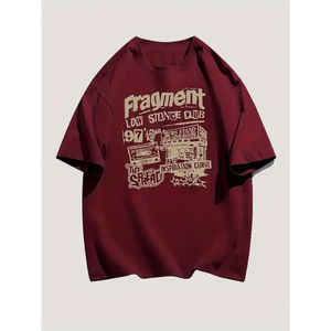 T-shirt en coton bleu marine surdimensionné pour homme avec imprimé toile d'araignée sur le devant, col rond, manches courtes, style streetwear, coupe jersey - Product Image 3