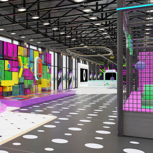 Aire de jeux intérieure de conception nouvelle 2026 avec toboggan diabolique, bowling, jeu Super Mario, trampoline et tyrolienne pour enfants et adultes - Product Image 3