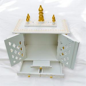 Temple en bois blanc à suspendre au mur, décoration murale, 15x8x18 pouces, pour la maison ou le bureau - Product Image 3