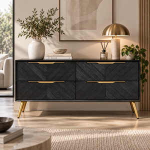 Cómoda de Madera de Buena Calidad de la Colección GALAXY con 4 Cajones, Mueble de Almacenamiento para Dormitorio, Mueble para el Hogar de Diseño Moderno - Product Image 4