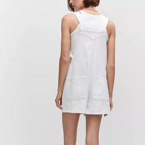 ราคาขายส่ง เสื้อผ้าสตรีทแฟชั่น ชุดรอมเปอร์สายกว้างสุดฮิต กางเกงยีนส์ขาสั้นเอวสูง ดีไซน์ล่าสุดสำหรับผู้หญิง - Product Image 5