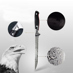 Couteaux à désosser en acier Damas de qualité supérieure, manche ergonomique, couteaux à désosser Damas à lame pleine, pour boucher et cuisine - Product Image 6