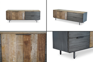 Cómoda Dexter Ze de Madera Maciza de Teca con 6 Cajones, Mueble de Almacenamiento Escultural con Acabado Natural para Dormitorio y Espacios de Vida Refinados - Product Image 2