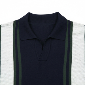 เสื้อเชิ้ตผู้ชายคุณภาพพรีเมียม OEM ทอเนื้อผ้าเรียบ แขนสั้น ซิป ทรงเข้ารูป สไตล์ลำลอง ผ้าฝ้าย 100% 220 กรัม ปักโลโก้ด้านหน้าได้ตามสั่ง - Product Image 3