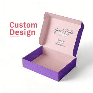 Boîte de colisage pliable en papier kraft naturel écologique et recyclable avec revêtement UV et gaufrage, logo personnalisé imprimé - Product Image 1