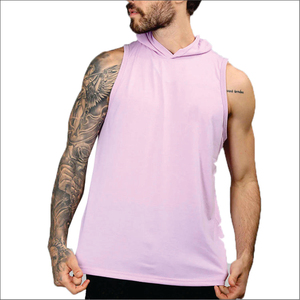 Débardeur à capuche sans manches pour homme, couleur unie, séchage rapide, tricoté, décontracté, pour l'entraînement - Product Image 3
