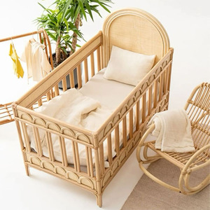 Cuna de Ratán Natural para Bebé, Precio Directo de Fábrica, Ecológica, con Cojín Suave, Se Acepta OEM, desde Vietnam - Product Image 3