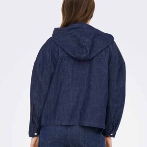 Womens Denim Flannel Style Shirt Cotton Blend Relaxed Button Front Long Sleeve Casual Streetwear <b>Top</b> Soft Fabric Everyday - Product Image 5