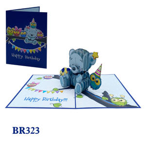 Carte pop-up Joyeux Anniversaire Ours en Peluche Style Amour Impression Offset Art Papier Fait Main Design Personnalisé Vietnam Hanoï Meilleure Vente - Product Image 5