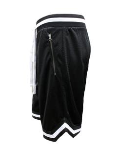Shorts de basketball légers et respirants en polyester, maille unie, pour hommes, en gros, noirs - Product Image 6