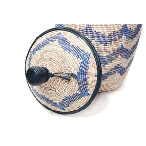 Cesta decorativa de algas marinas azules de invierno, cesta de almacenamiento hecha a mano, venta al por mayor, ecológica, hecha en Vietnam - Product Image 5