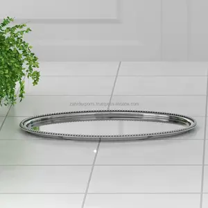 Plateau à bordure en corde plaqué or polonais fait main tendance et contemporain pour la décoration de la maison, décoration de Noël, plateaux décoratifs multi-pièces - Product Image 5