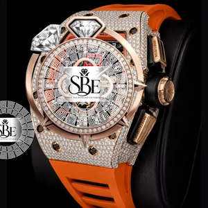 Montre de luxe bicolore style hip-hop, personnalisée, avec mouvement à quartz ETA, sertie de moissanite, verre saphir, résistance à l'eau 3 ATM, pour usage quotidien - Product Image 3