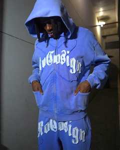 Pantalones de invierno casuales con capucha, efecto desgastado, apliques bordados, corte acampanado, lavado ácido, alta calidad, 100% algodón, forro polar, estilo urbano. - Product Image 2