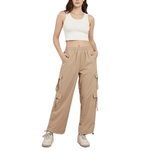 Pantalones Cargo Holgados para Mujer, Estilo Moderno, Logotipo Personalizado, Color Claro, Ideales para Caminatas por la Playa, Paseos en Barco y Vacaciones Tropicales - Product Image 4
