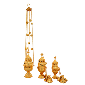 กระถางธูปทองเหลืองรัสเซียพร้อมกระดิ่ง |   เตาเผาเครื่องหอมสำหรับโบสถ์ออร์โธดอกซ์ - DOUBLE VEE EXPORTS - Product Image 1