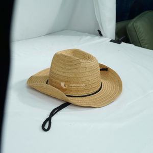Best Selling Beach Fashion <b>Straw</b> <b>Hat</b> with Black Chin Cord, Summer Beach <b>Hat</b> Cheap Price Wholesale Vietnam Manufacturer - Product Image 4