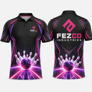3D Printed Polo Shirt for Bowlers Unique Gift for Bowling Bowling Shirts for Men Custom <b>Name</b> Bowling Jersey - Product Image 1
