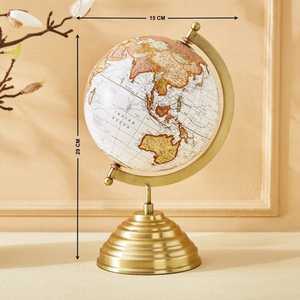 Globo Terráqueo Giratorio Ecológico de Alta Calidad, Metal Pulido, Forma Geométrica, Mapa Decorativo, Tamaño y Color Personalizables, Artesanía en Metal - Product Image 6