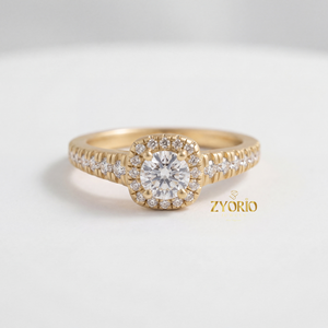 Bague de fiançailles et d'anniversaire de luxe en argent plaqué, zircon de laboratoire 1,0 carat taille brillant, cadeau pour femme, bijoux fins pour fête - Product Image 6