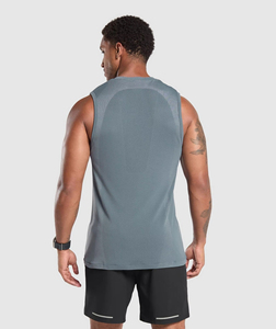 2026 Gradient Color Edge Vintage Washed <b>Vest</b> Tank <b>Top</b> Waffle Sleeveless T-Shirt High Street Style Knitted OEM Serviced for Men - Product Image 5