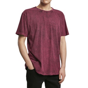 T-shirts délavés à l'acide pour hommes à faible MOQ, T-shirt vintage personnalisé en coton délavé à l'acide pour hommes, T-shirt décontracté en jersey de coton épais et respirant - Product Image 1