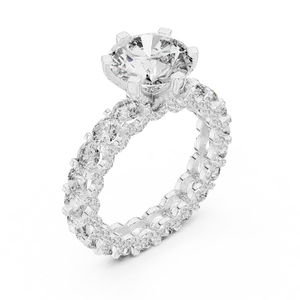 Anillo de Compromiso con Diamante Cultivado en Laboratorio de 2 Quilates, Oro Sólido de 18K, 2.98 CTW, Anillo de Eternidad con Acentos, Anillo de Lujo - Product Image 4