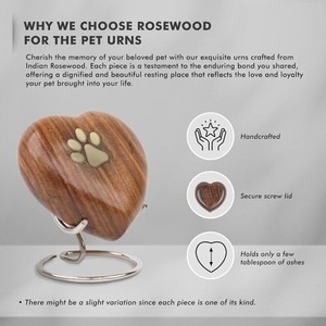 Sophisticated Wooden Heart Cremation Memorial <b>Keepsake</b> Urn <b>Ash</b> Holder Featuring Durable Premium Natural Wood Texture - Product Image 4