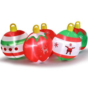 Decorazione Natalizia Gonfiabile in PVC Illuminata da 2,1 m, Divertente Set di Cinque Palline per Giardino con Luci Integrate - Product Image 4