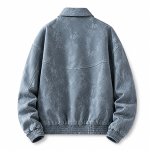 Wholesale Customized American-style Denim Lapel Jacket for Men Streetwear Heart Pattern Zipper Closure 2025 New Autumn Casual - Product Image 3