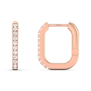 Pendientes de Aro Clásicos con Diamantes Cultivados en Laboratorio de Corte Redondo en Una Sola Hilera, en Oro de 10K, 14K, 18K, Plata de Ley 925 y 935, Joyería Fina - Product Image 4