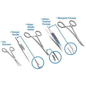 Kit d'entraînement à la suture pour étudiants en médecine de haute qualité, instruments chirurgicaux manuels en acier inoxydable, logo personnalisé, service ODM - Product Image 1