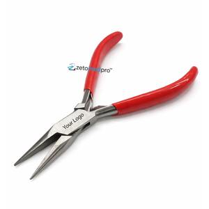 Pince à bec effilé OEM légère en acier inoxydable de haute qualité avec poignée rouge, outil de précision pour bijoux, pour les acheteurs en gros - Product Image 3