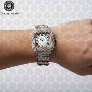 Charm Jewells – montre mécanique de luxe pour hommes, en acier inoxydable, boîtier carré, cadran analogique de 40mm, verre, fermoir papillon, 10 bars, date automatique - Product Image 3